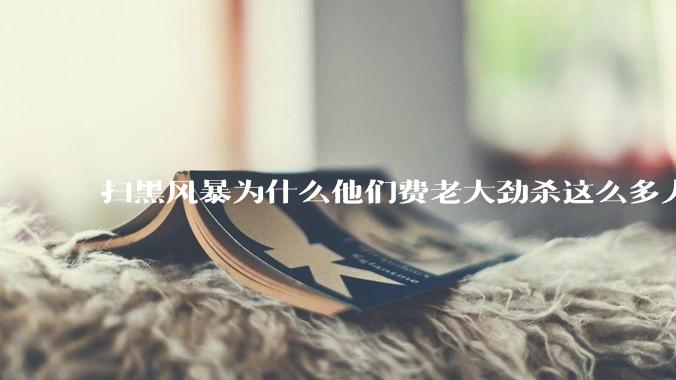 扫黑风暴为什么他们费老大劲杀这么多人不如直接把督导组干掉？